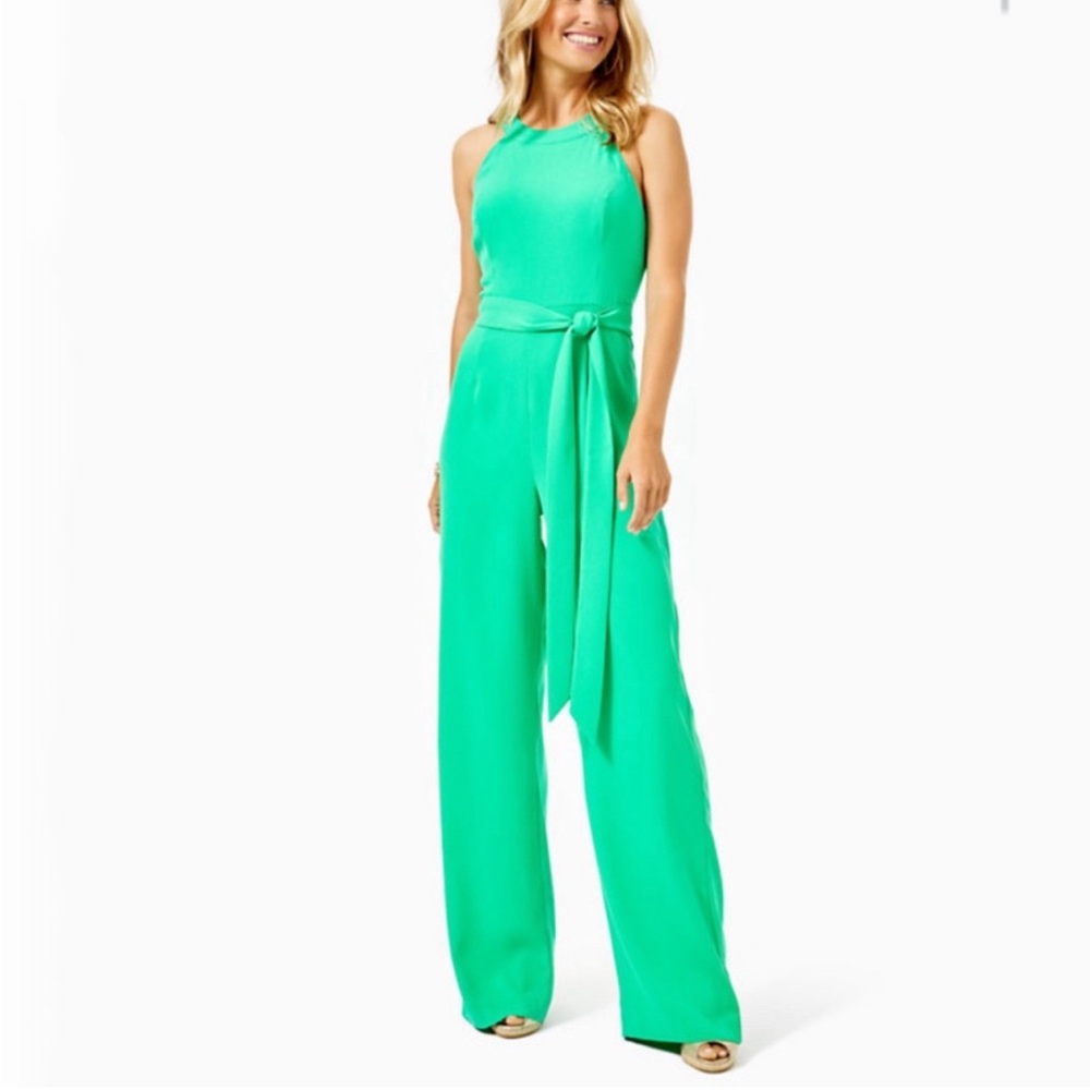 NWT Lilly Pulitzer Perci Jumpsuit Size 14 Juniper Green HTF